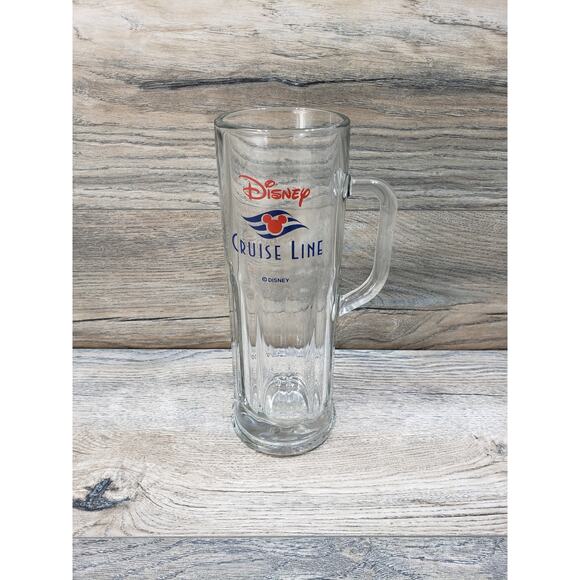Walt Disney Cruise Line Clear Glass Tall Beer Stein Mug - Picture 1 of 9